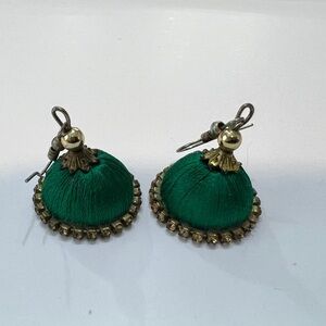 Green Tassel Earrings
